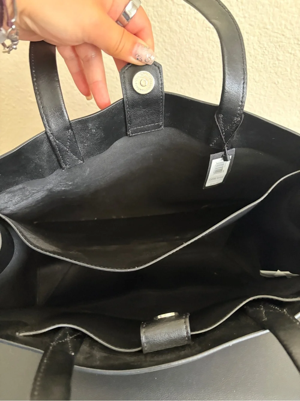 Banana Republic Black Leather Laptop Tote